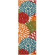 Pemberly Row 6' Runner Green Fabric Tropical Area Rug (6' Runner)