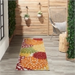 Pemberly Row 6' Runner Red Multicolored Fabric Tropical Area Rug (6' Runner)