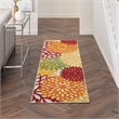 Pemberly Row 6' Runner Red Multicolored Fabric Tropical Area Rug (6' Runner)