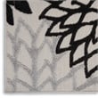 Pemberly Row 10' Runner Black White Fabric Tropical Area Rug (10' Runner)