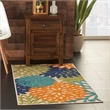 Pemberly Row 3' x 4' Multicolor Fabric Tropical Area Rug (3' x 4')