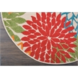 Pemberly Row 4' x Round Green Fabric Tropical Area Rug (4' Round)