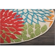 Pemberly Row 4' x Round Green Fabric Tropical Area Rug (4' Round)