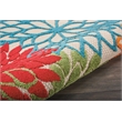 Pemberly Row 4' x Round Green Fabric Tropical Area Rug (4' Round)