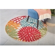 Pemberly Row 4' x Round Green Fabric Tropical Area Rug (4' Round)