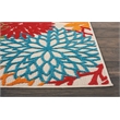 Pemberly Row 10' Runner Green Fabric Tropical Area Rug (10' Runner)