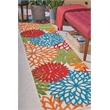Pemberly Row 10' Runner Green Fabric Tropical Area Rug (10' Runner)