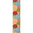 Pemberly Row 10' Runner Green Fabric Tropical Area Rug (10' Runner)