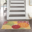 Pemberly Row 3' x 4' Red Multicolored Fabric Tropical Area Rug (3' x 4')