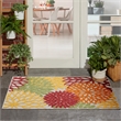 Pemberly Row 3' x 4' Red Multicolored Fabric Tropical Area Rug (3' x 4')