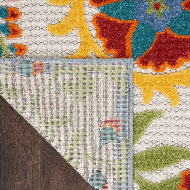 Pemberly Row 9' x 12' Ivory Multicolor Fabric Farmhouse Area Rug (9' x 12')