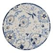 Pemberly Row 5' x Round Blue Gray Fabric Farmhouse Area Rug (5' Round)