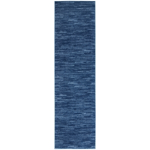Pemberly Row Contemporary 2' x 6' Navy Blue Outdoor Indoor/Outdoor Rug