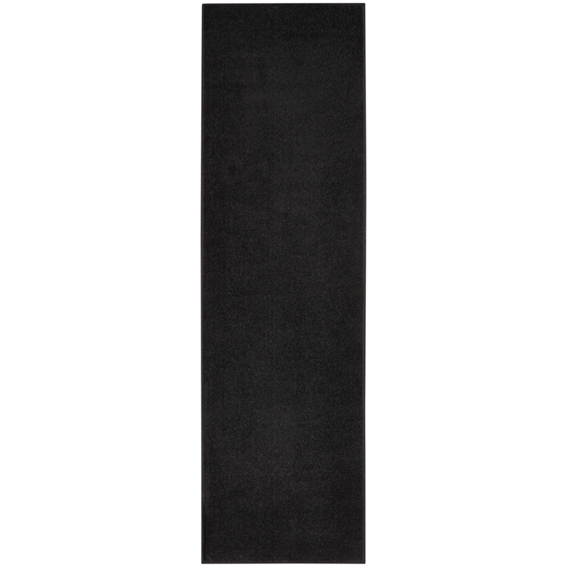 Pemberly Row Contemporary 2' x 6' Black Outdoor Indoor/Outdoor Rug