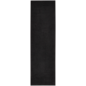 Pemberly Row Contemporary 2' x 6' Black Outdoor Indoor/Outdoor Rug