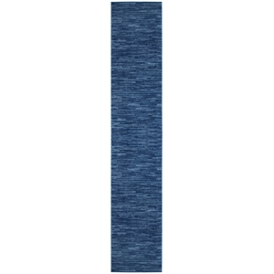 Pemberly Row Contemporary Fabric 2'2&quot x 14 Navy Blue Outdoor Rug