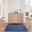 Pemberly Row Contemporary 3' x 5' Navy Blue Outdoor Indoor/Outdoor Rug
