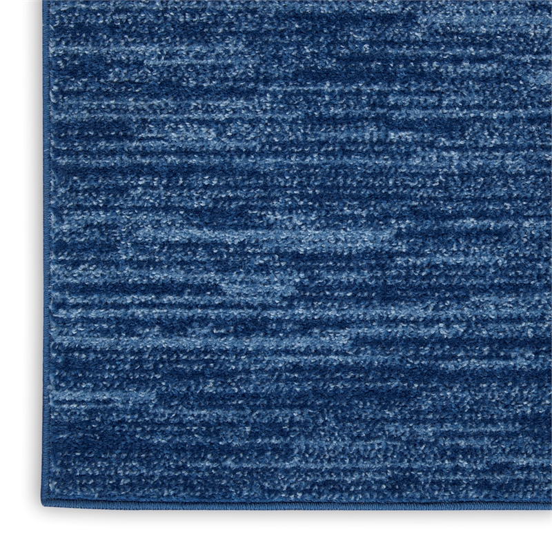 Pemberly Row Contemporary Fabric 5' x 8' Navy Blue Outdoor Rug