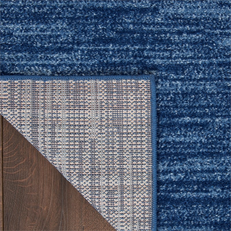 Pemberly Row Contemporary Fabric 5' x 8' Navy Blue Outdoor Rug
