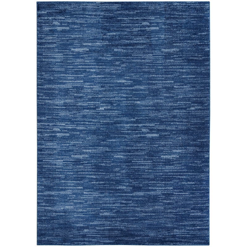 Pemberly Row Contemporary Fabric 5' x 8' Navy Blue Outdoor Rug