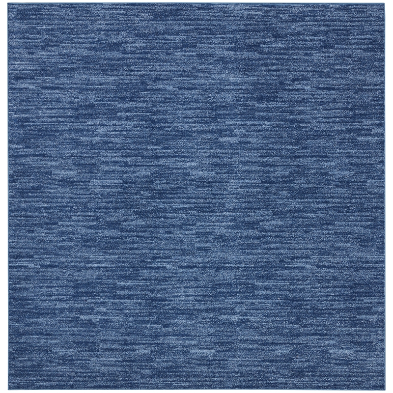 Pemberly Row 5' x Square Navy Blue Outdoor Indoor/Outdoor Rug