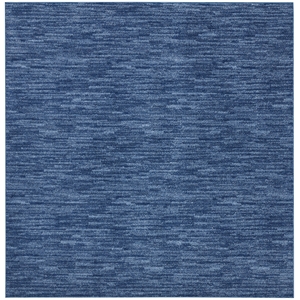 Pemberly Row 5' x Square Navy Blue Outdoor Indoor/Outdoor Rug