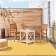 Pemberly Row Contemporary 5' x Square Yellow Outdoor Indoor/Outdoor Rug