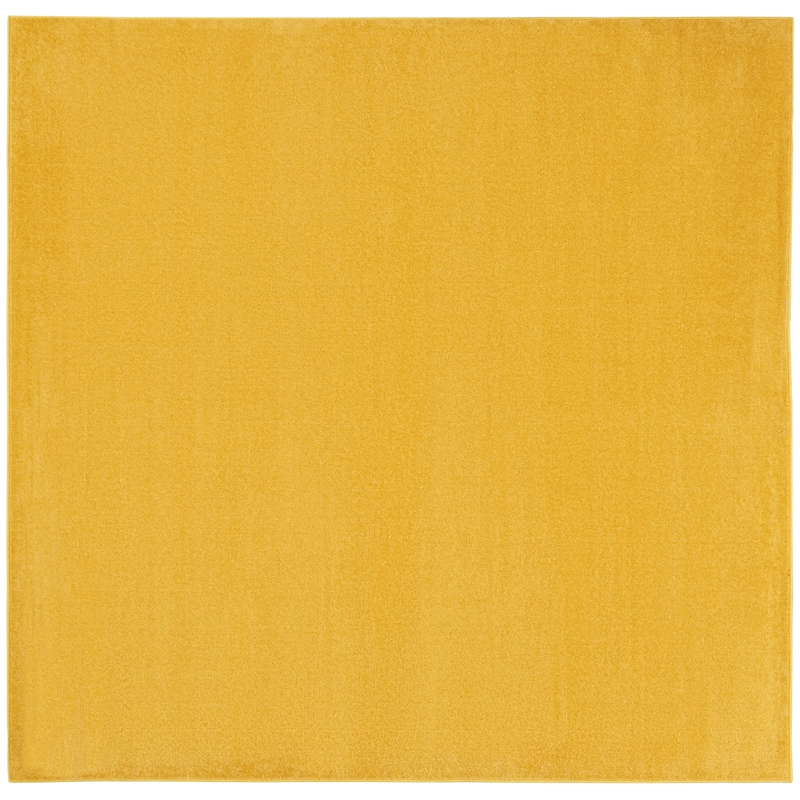 Pemberly Row Contemporary 5' x Square Yellow Outdoor Indoor/Outdoor Rug
