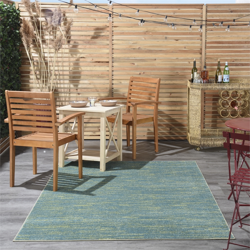 Pemberly Row 6' x 9' Blue Green Outdoor Indoor/Outdoor Rug Polypropylene
