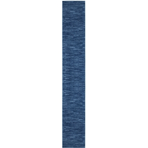 Pemberly Row Contemporary Fabric 2'2&quot x 20 Navy Blue Outdoor Rug