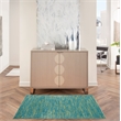 Pemberly Row Contemporary 3' x 5' Blue Green Outdoor Indoor/Outdoor Rug