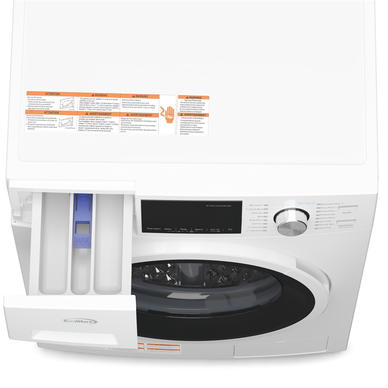 Pemberly Row 2.7 cu. ft. All-in-One Washer & Dryer Combo in White.