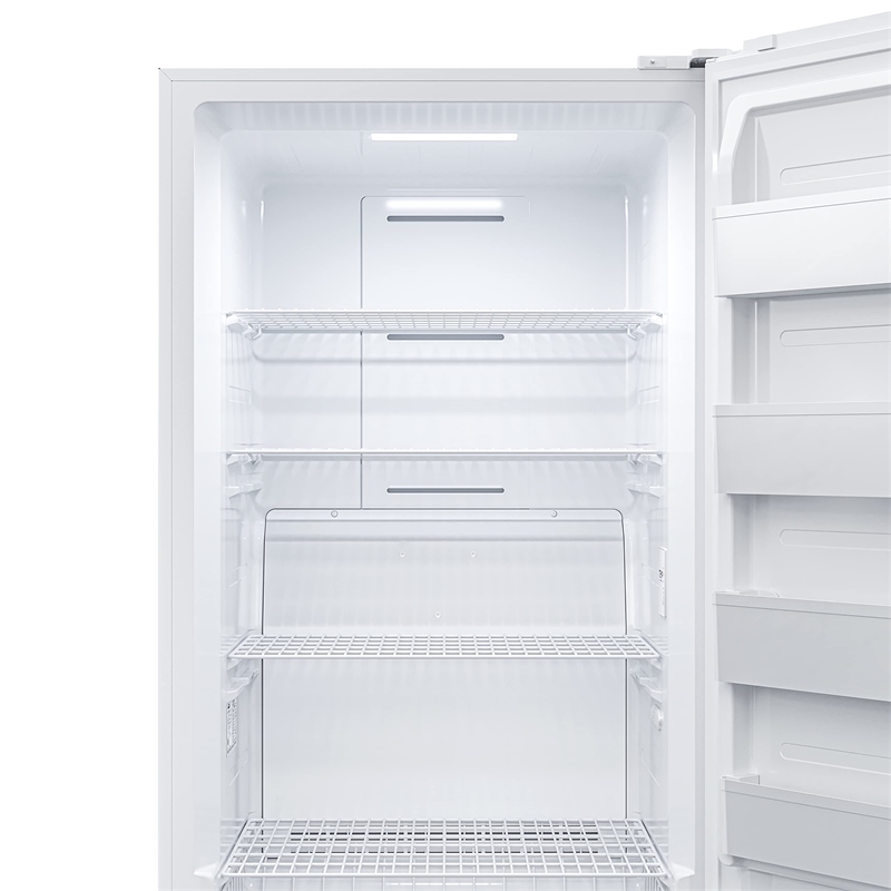 Pemberly Row Contemporary 17 Cu. Ft Upright Freezer in White.