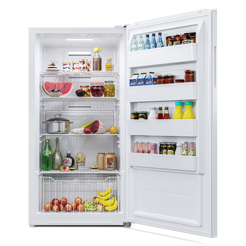 Pemberly Row Contemporary 17 Cu. Ft Upright Freezer in White.