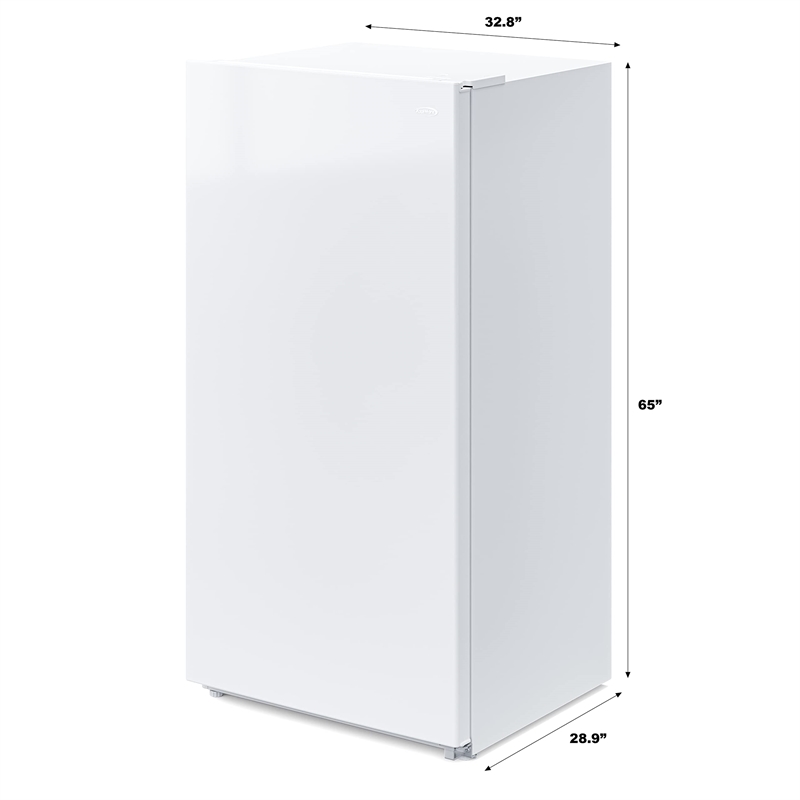 Pemberly Row Contemporary 17 Cu. Ft Upright Freezer in White.