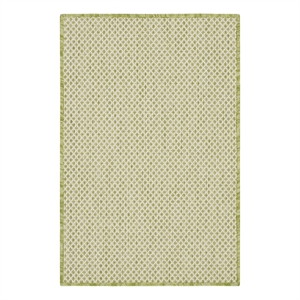 Pemberly Row 2' x 3' Ivory Green Fabric Modern Area Rug (2' x 3')