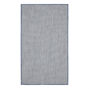 Pemberly Row 3' x 5' Ivory Blue Fabric Modern Area Rug (3' x 5')
