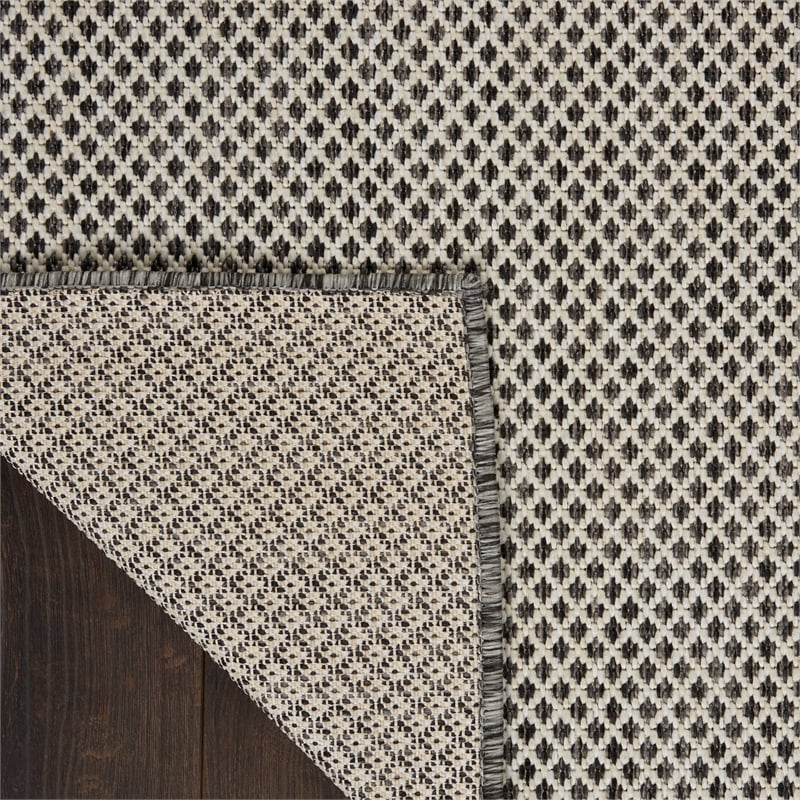 Pemberly Row 3' x 5' Ivory Charcoal Fabric Modern Area Rug (3' x 5')