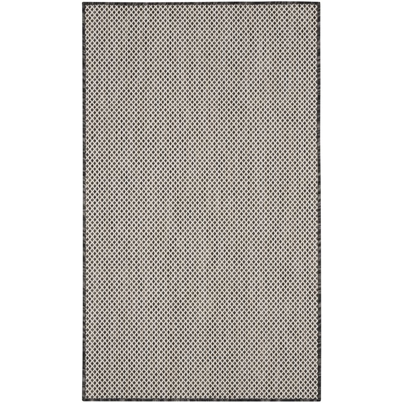 Pemberly Row 3' x 5' Ivory Charcoal Fabric Modern Area Rug (3' x 5')