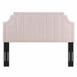 Pemberly Row Channel Tufted Performance Velvet Twin Headboard in Pink