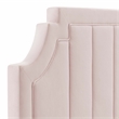 Pemberly Row Channel Tufted Performance Velvet Twin Headboard in Pink