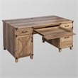 Pemberly Row Contemporary Wood Casual Farmhouse Rustic Oak Pedestal Desk