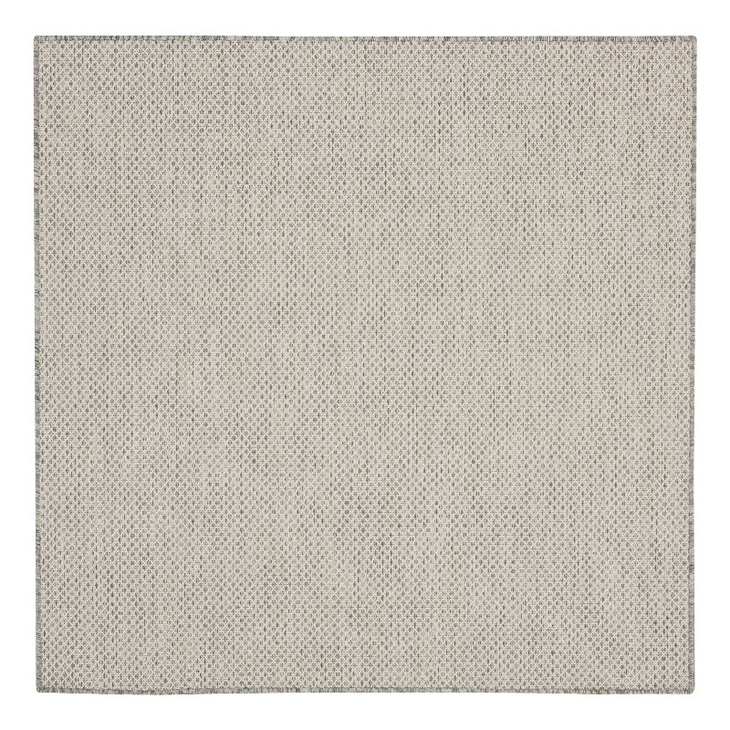 Pemberly Row 4' x Square Ivory Silver Fabric Modern Area Rug (4' Square)
