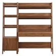 Pemberly Row Contemporary 2-Piece Wood Office Desk and Bookshelf-Walnut
