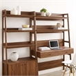 Pemberly Row 2-Piece Wood Office Desk and Bookshelf in Walnut