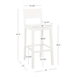 Pemberly Row Saddle Seat Bar Stools Set of Two in White Solid Rubberwood