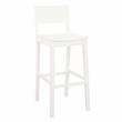 Pemberly Row Saddle Seat Bar Stools Set of Two in White Solid Rubberwood