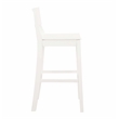 Pemberly Row Saddle Seat Bar Stools Set of Two in White Solid Rubberwood