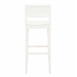 Pemberly Row Saddle Seat Bar Stools Set of Two in White Solid Rubberwood