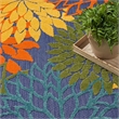 Pemberly Row 9' x 12' Navy Multicolor Fabric Outdoor Area Rug (9' x 12')